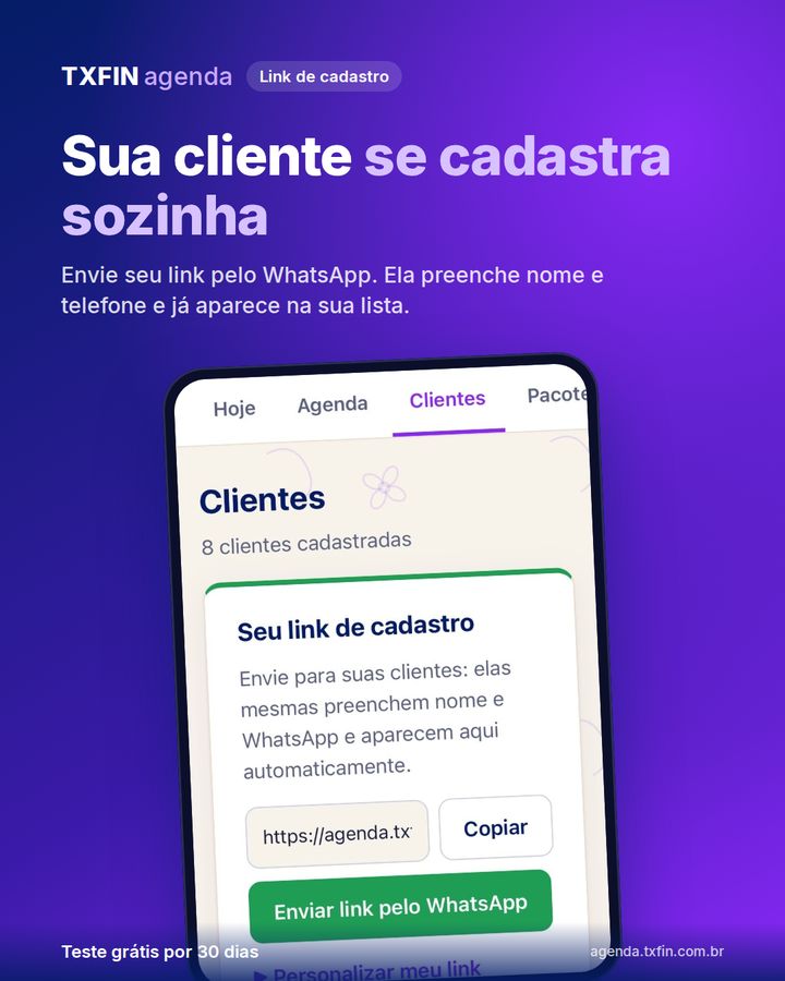 Link de cadastro para clientes