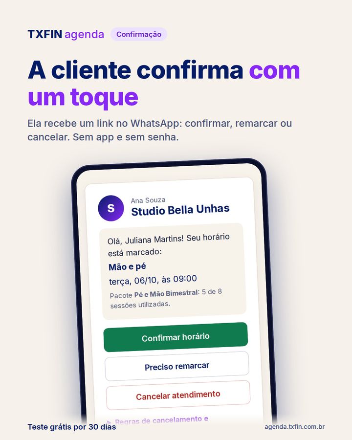 Cliente confirmando o horário