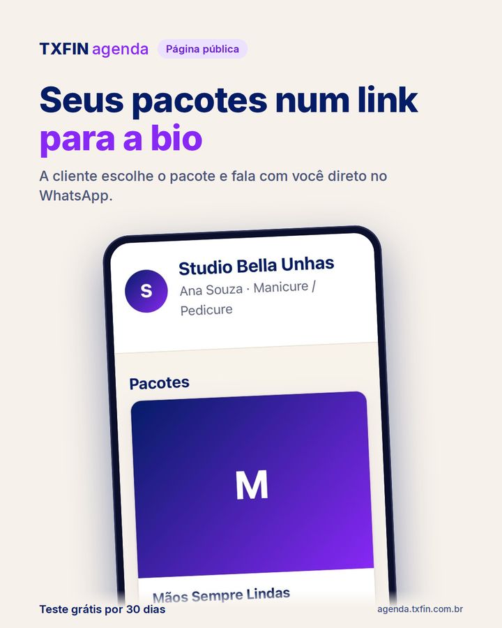 Página pública com os pacotes